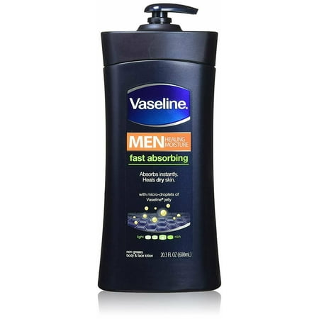 Vaseline Men Body and Face Lotion, 20.3 Ounce Bottle Pack of 6