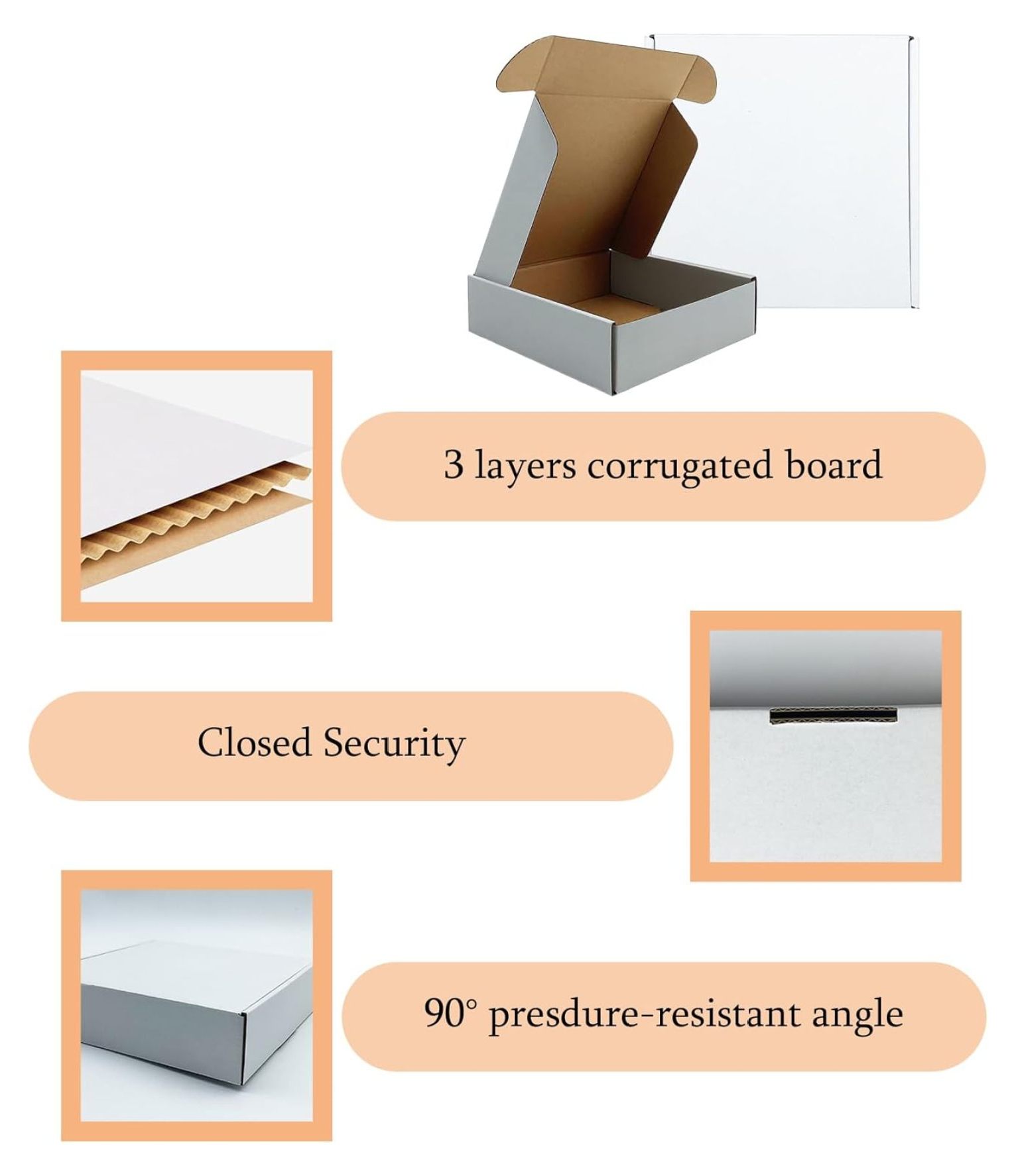 25-Pack 13x11x2 Inch White Shipping Boxes - Corrugated Cardboard Mailers For Small Business, Moving, Storage & Gifts