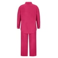 thumbnail image 4 of Roncen Women's Solid Two-Piece Set - Single-Breasted Long Sleeve Shirt with Collar & Loose Fit Casual Trousers, Comfortable and Stylish Outfit, 4 of 5