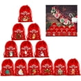 thumbnail image 1 of Christmas Velvet Drawstring Pouch - Santa Candy Gift Snack Wrapping, Xmas Party Favor & Jewelry Storage Bag, 1 of 8