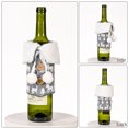 thumbnail image 4 of Ounissouiy Cubierta de botella de vino Pajarita Encaje Árbol de Navidad con cuello de comedor Ropa de botella de vino Rojo Gris Bolsa de Kits de decoración para fiestas Gris, 4 of 6