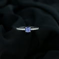 thumbnail image 3 of Rosec Jewels Natural Tanzanite Promise Ring with Diamond - December Birthstone Ring - AAA Quality - Ready to Gift for Valentines, 18K White Gold, US 6.00, 3 of 7