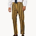 thumbnail image 3 of Wdfiry Dress Pants for Men Casual Stripe Print Party Suit Pants Stretch Feet Pants With Pockets Mens Fall Fashion 2024, 3 of 7
