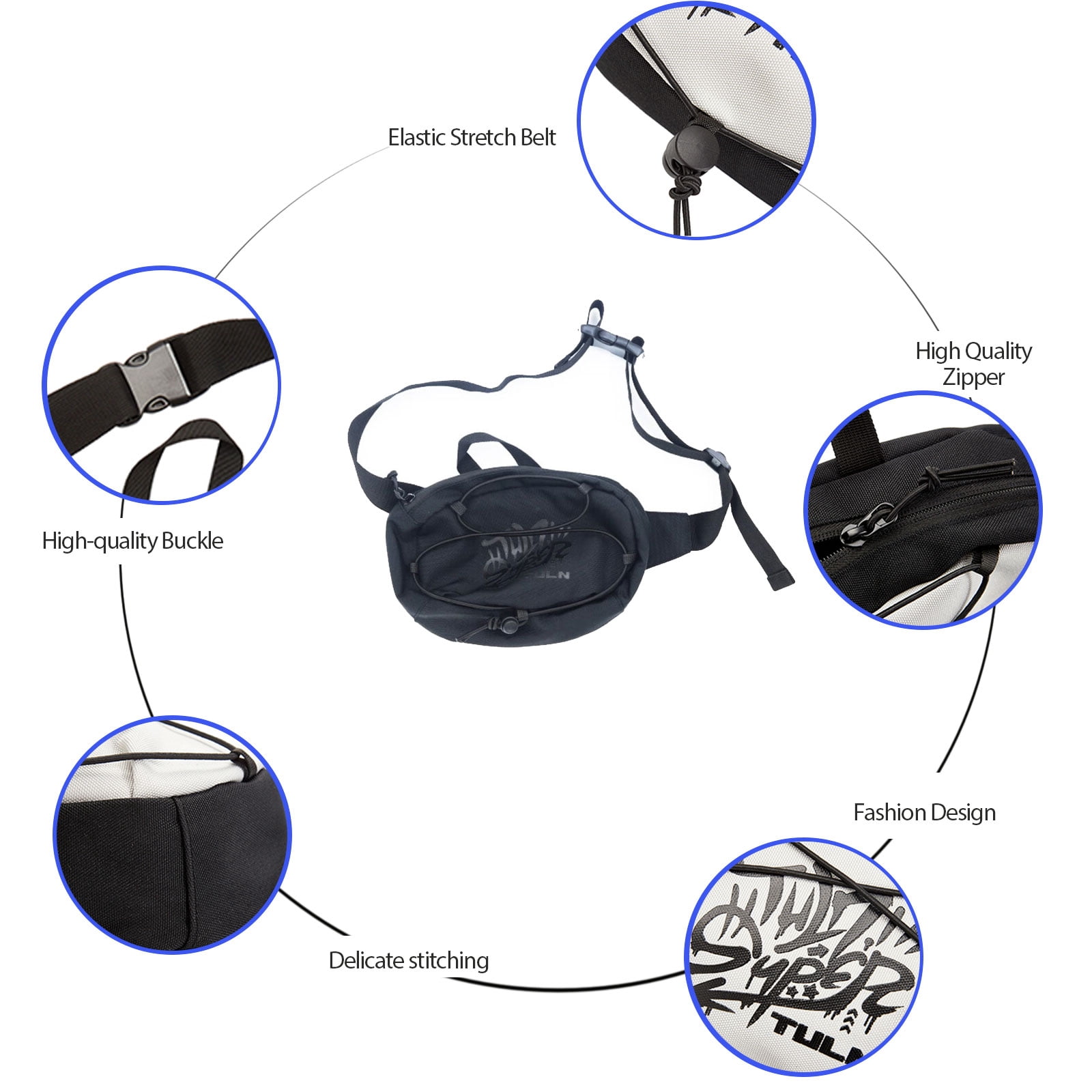 Egoelife Waterproof Fanny Packs for Women Men Small Belt Bag with Adjustable Strap Running Waist Pack Cross-body Traveling Hiking