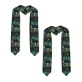 thumbnail image 2 of Logiee Mystical Black Cat Fireflies Print Unisex Adult Graduation Stole Shawl 72" Long for Academic Commencements Shawl-Sharp Corner, 2 of 7