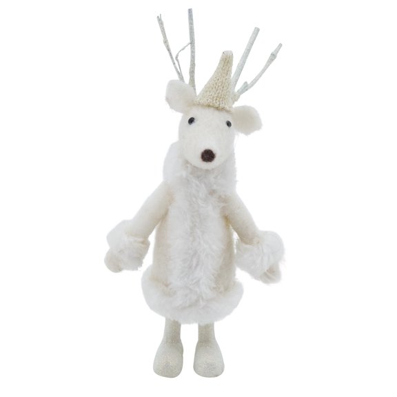 Holiday Handcrafted Decorations Christmas Figurines - Set of 2 (Standing Reindeer 9.5")