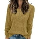 thumbnail image 2 of Suéter de cuello redondo para mujer, informal, liso, de invierno, de manga larga, con botones, de punto cepillado, holgado, para mujer, 2 of 7