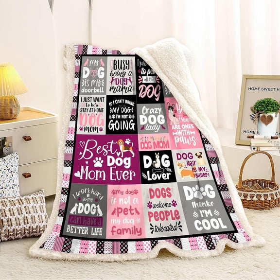 Dog Mom Gifts for Women, Gifts for Dog Moms, Dog Lovers Gifts for Women, Dog Mom Gift for Christmas Mothers Day, Best Dog Mom Birthday Blanket 60 x 50 (g617,50"x 60")