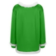 thumbnail image 5 of KHONTS Christmas T Shirts for Women Xmas V Neck Faux Fur Trim Tees Casual Loose Sweatshirts Long Sleeve Pullover Tops Green XL, 5 of 9