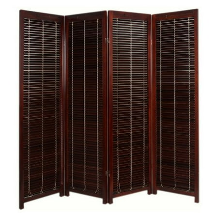divider screen wooden shutter panel tranquility dividers walnut walmart hayneedle