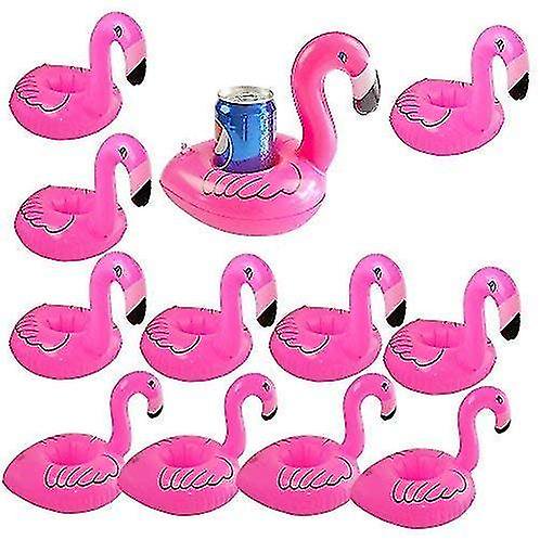 Flamingo infla posavasos, posavasos inflables para bebidas, posavasos flotantes, 12 unidades