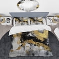 thumbnail image 2 of Designart "River of Joy Abstract in Gold, Black, and White I" Abstract Painting Bedding Covert Set - Modern Gold Abstract Bed Set With 1 Sham, 2 of 6
