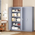 thumbnail image 2 of SOLAURA 72"H Metal Garage Storage Cabinet with Locking Doors and 4 Adjustable Shelves, Lock Storage Cabinet for Home Office, Garage, Shop (Cement Gray), 2 of 8