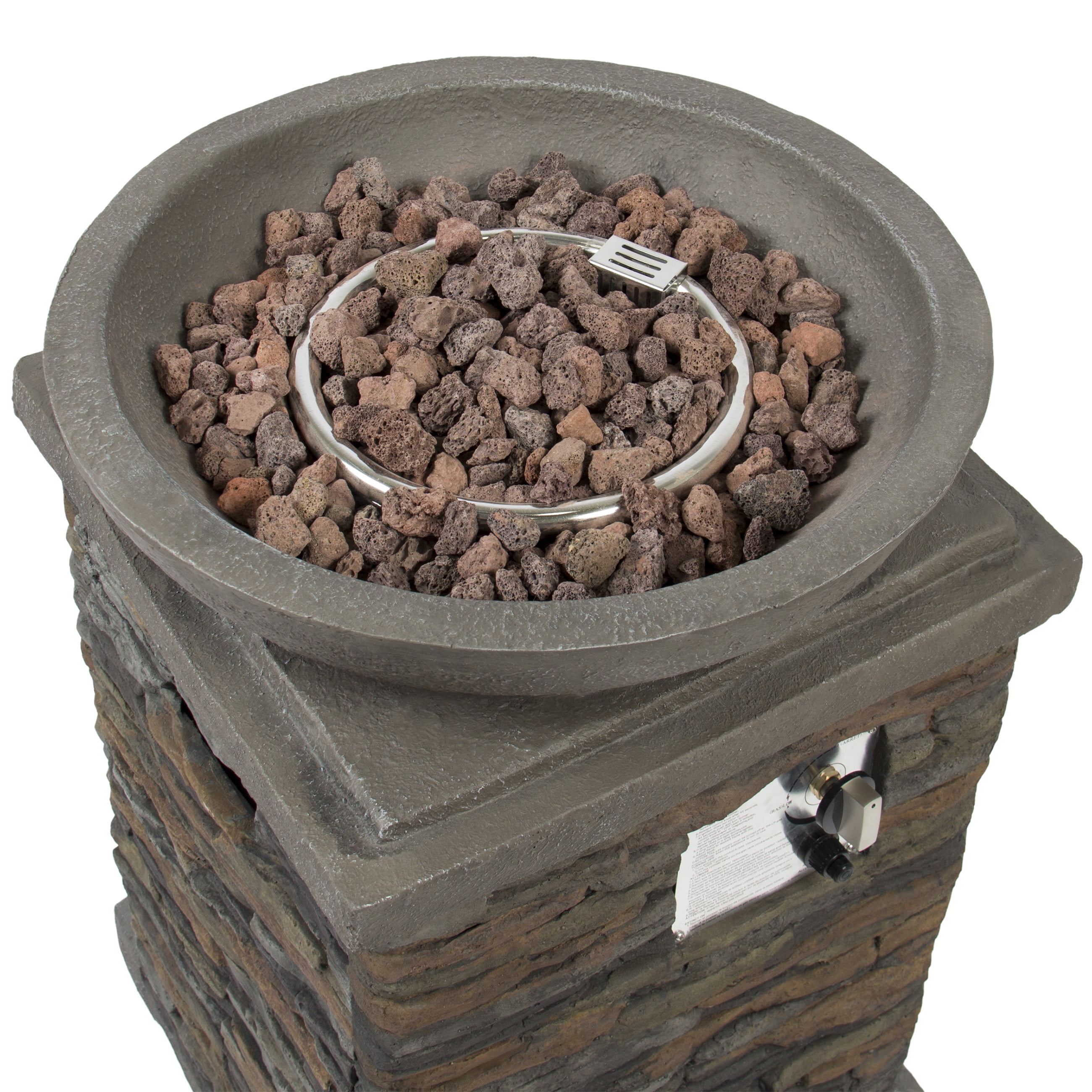 Best Choice Products Outdoor Fire Bowl Firepit With Lava Rocks