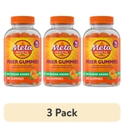 (3 pack) Metamucil Fiber Gummies, No Sugar Added Fiber Gummies for Adults, Orange, 105 Count