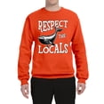 thumbnail image 2 of Wild Bobby Respect The Locals Save Our Oceans Whale Animal Lover Unisex Crewneck Graphic Sweatshirt, Orange, 3X-Large, 2 of 6