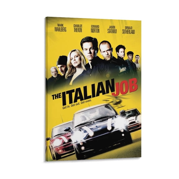 The Italian Job Movie Poster Canvas Poster Wall Art Picture Prints Hanging Photo Gift Decor Home Posters Artworks 12x18inch(30x45cm)