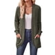 thumbnail image 2 of Cárdigan para Mujer, Suéter de Larga con Abertura Frontal y Bolsillos para Otoño e Invierno. Verde Oliva XXL, 2 of 8