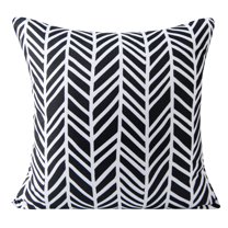 NTBAY Microfiber Throw Pillow Cover Decorative Square Pillowcase Black and White Print Cushion Case for Couch Sofa Bed Chair, 18 x 18 inch