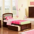 thumbnail image 2 of Leo & Lacey Lit Plateforme Simple en Bois Richmond avec Tiroirs de Rangement, Noyer, 2 of 4