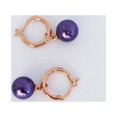 thumbnail image 6 of 18K Gold Plated Moon Drops Pearl Bead Hoop Earrings In Four Colors For Woman, 6 of 7
