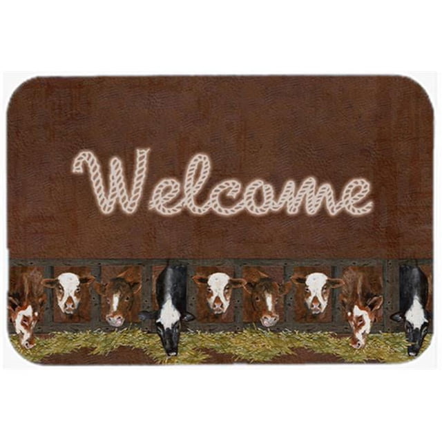 Carolines Treasures SB3058LCB Welcome Mat With Cows Glass Cutting Board - Large
