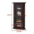 thumbnail image 5 of Kings Brand Furniture Corner Curio Storage Cabinet with Glass Door, Cherry, 5 of 6