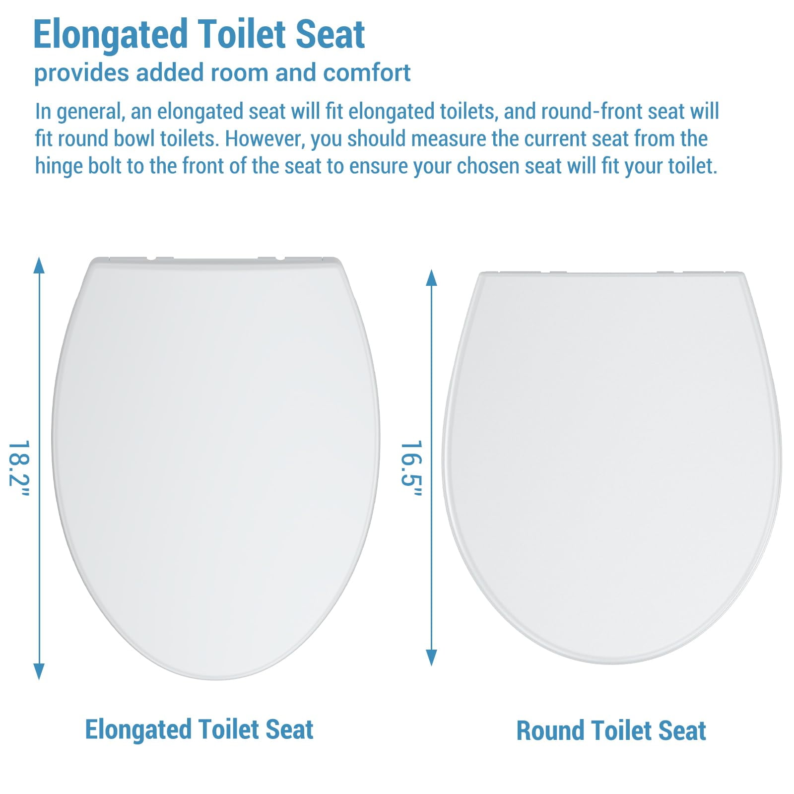 Ataucjin Round Toilet Seat with Slow Close,Quick Release Hinges and Non-Slip Bumpers,Quiet Toilet Cover Seat Toilet Lid,Easy to Install and Clean, Never Loosens-American Standard Round Toilet Seat