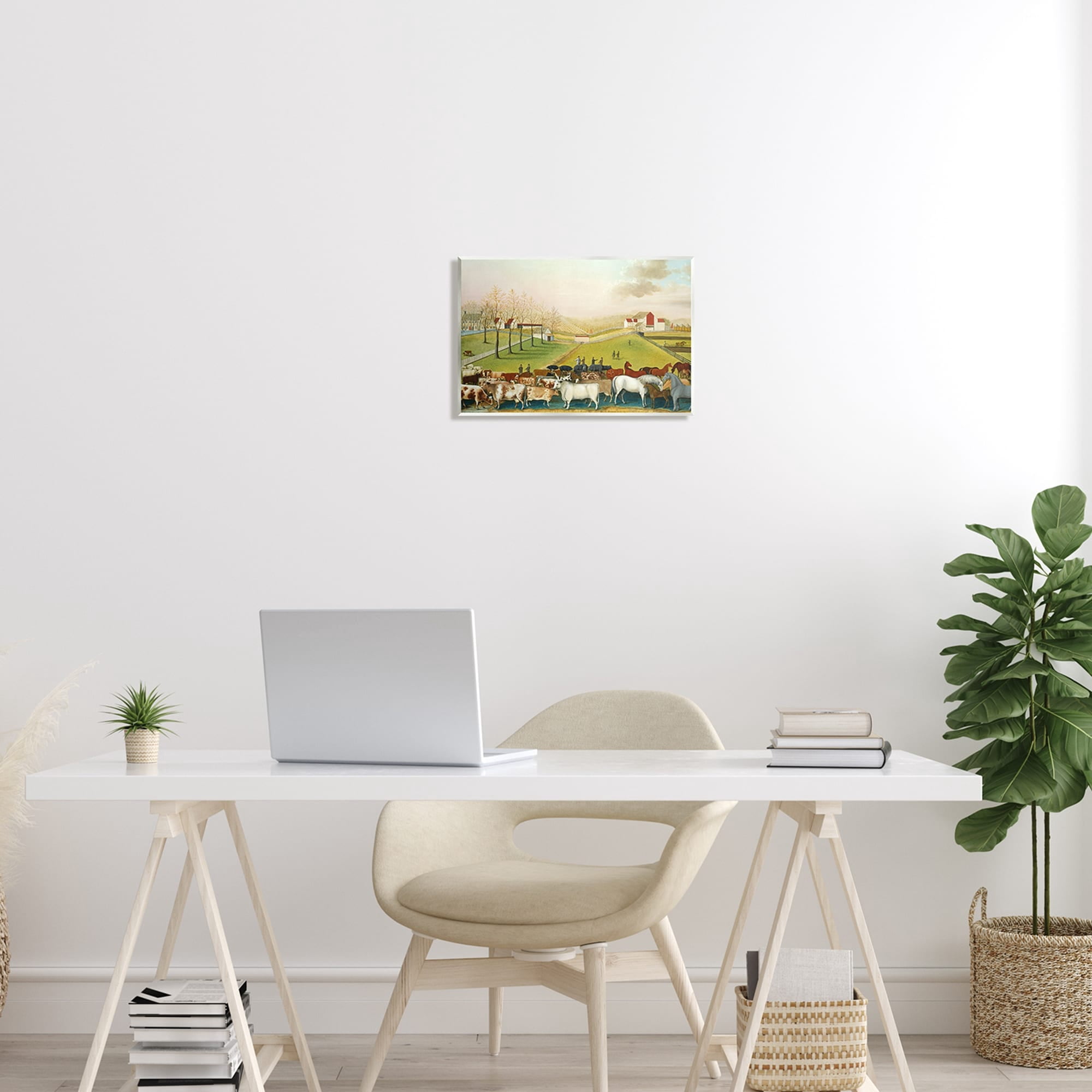Stupell Industries The Cornell Farm Edward Hicks Classic Farm Painting Painting Unframed Art Print Wall Art, Design by one1000paintings