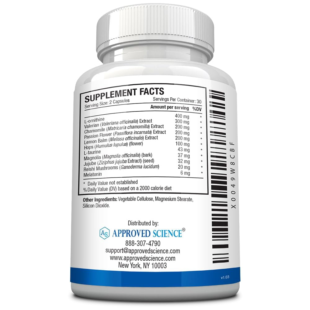 Approved Science Sleepsyl - Sleep Supplement - Valerian Root, Lemon Balm, Melatonin, Chamomile, L-Ornithine - Vegan, 60 Capsules (Pack of 3)