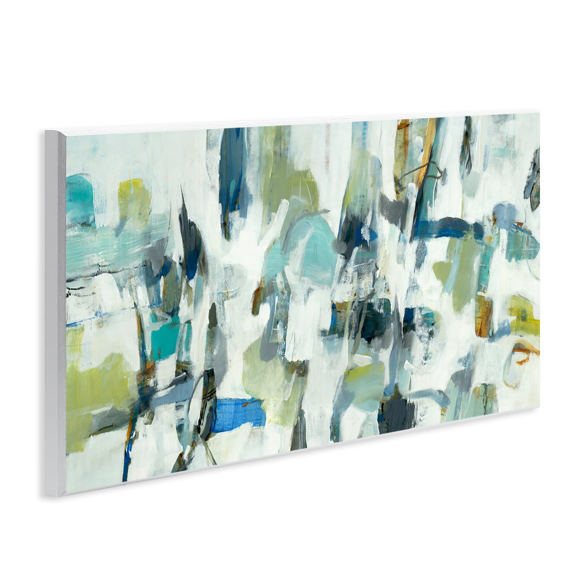 Stupell Industries Chaotic Brush Strokes Layered Abstract Painting Unframed Art Print Wall Art, 17 x 7