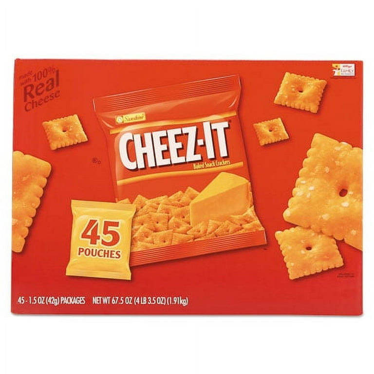 Cheez-it Crackers, Original, 1.5 oz Pack, 45 Packs/Carton Cheez-it Crackers, Original, 1.5 oz Pack, 45 Packs/Carton