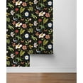 thumbnail image 2 of NextWall Jet Black Summer Garden Floral Peel and Stick Wallpaper, 2 of 10
