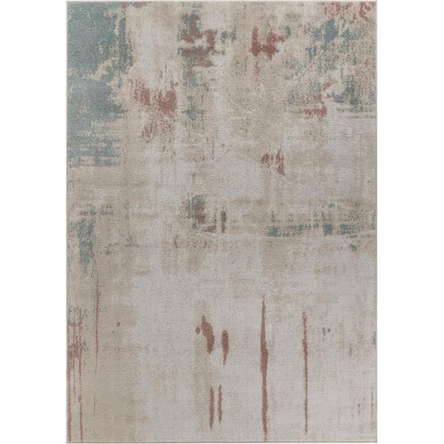 LR Resources DUNEC81664SBU5272 Abstract Distressed Watercolor Rectangle Area Rug
