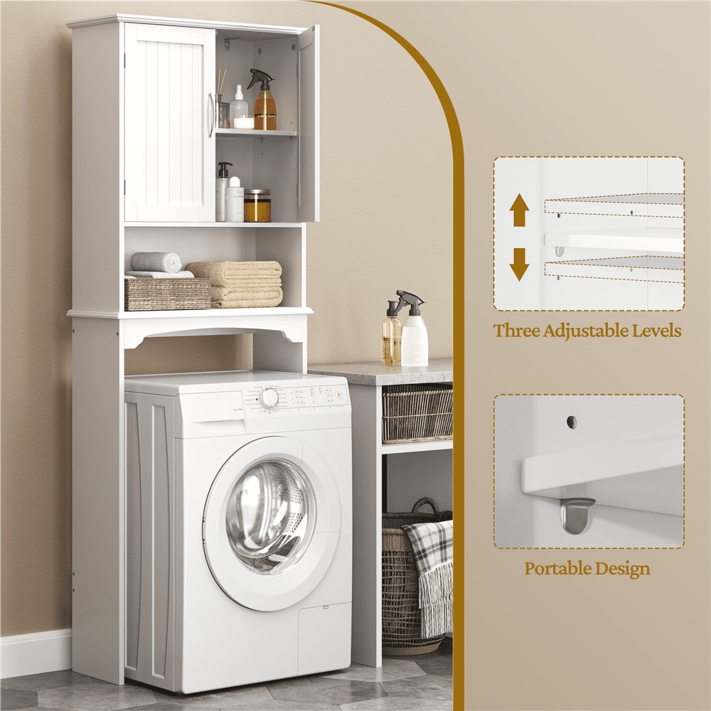 Renwick Bathroom Cabinet with Adjustable Shelf for Bathroom White