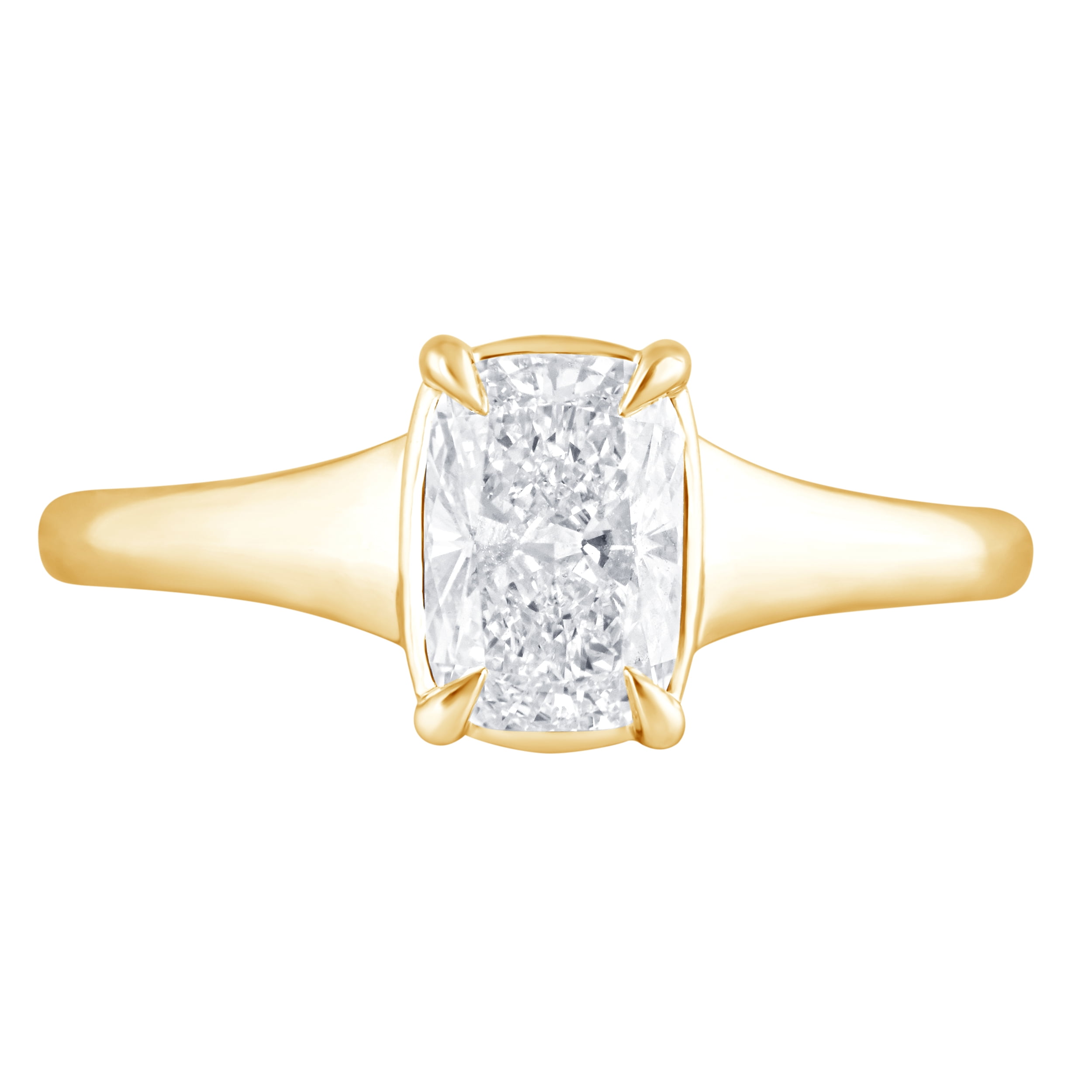 Brilliance Fine Jewelry Women's 1 Ct. Elongated Cushion Cut Lab Grown Diamond Ring in Gold Vermeil