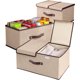 thumbnail image 1 of 2Cajas de Almacenamiento de Cubos de Tela Resistente con Asas, 2PCS Caja de Almacenamiento Plegable, Organizadores de Ropa y Papeleras para Dormitorio, Armario y Estanterías (Caqui), 1 of 4