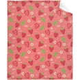 thumbnail image 2 of Yibo Strawberry Cherry Pattern Flannel Soft Warm Cute Strawberry Fruits Blanket Fleece Bed Couch Living Room Blanket for Kids Adults, 2 of 8