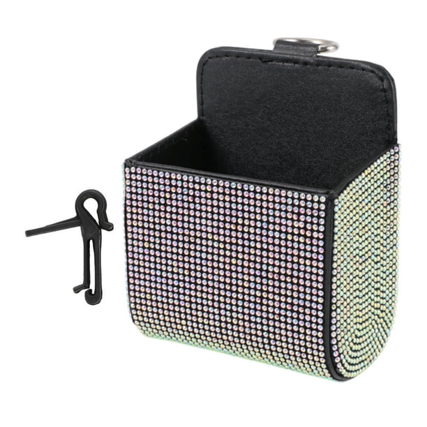 Estuche para gafas de sol de coche Unique Bargains, soporte universal para gafas, caja de almacenamiento ABS, piedras preciosas, metal colorido 5.12"x3.46" 1 Pcs