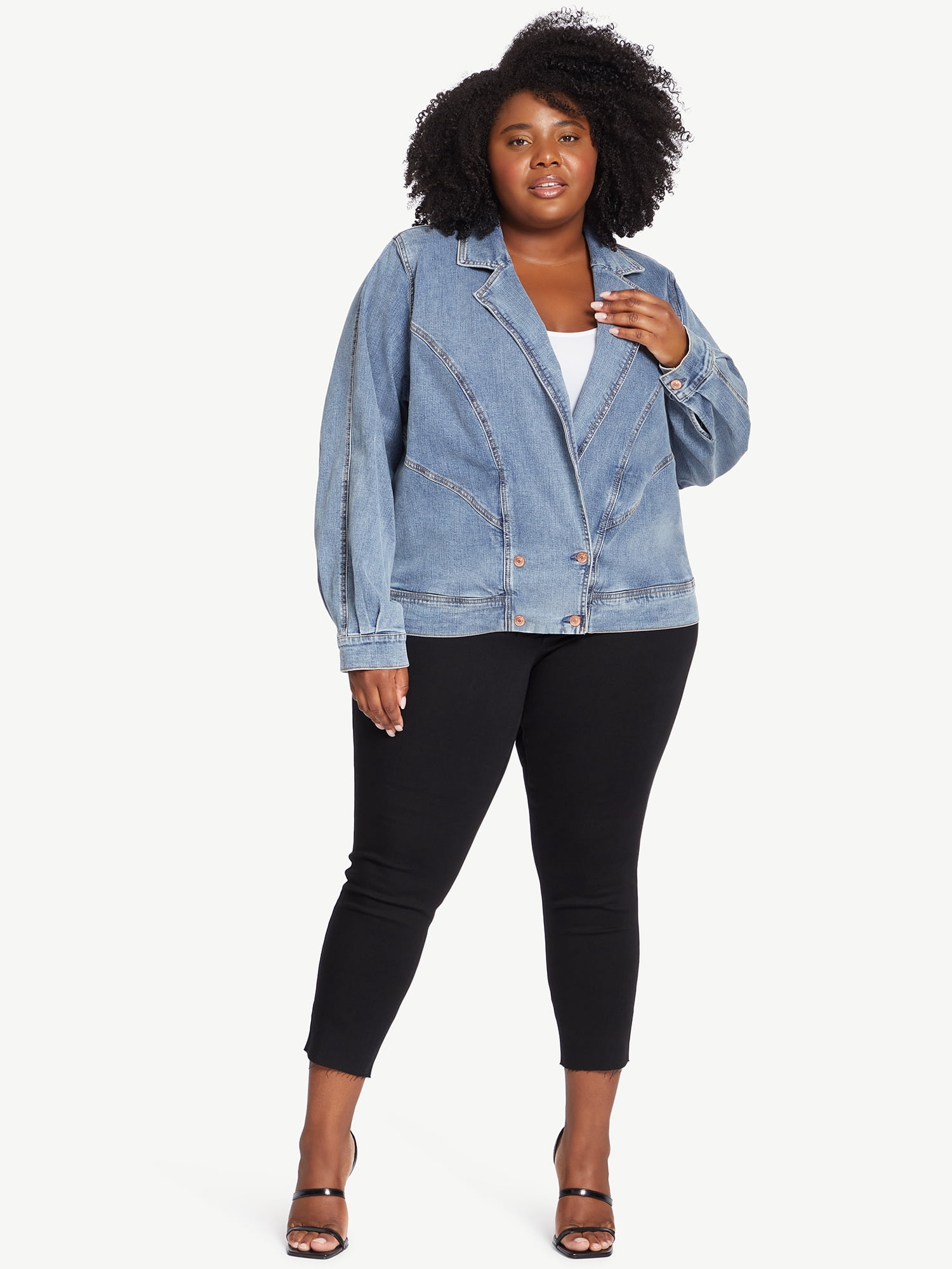 Sofia Jeans by Sofia Vergara Women's 90s Denim Fashion Jackets, 1X-3X