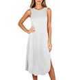 thumbnail image 6 of Horkkom Sleep Shirts for Women Sleeveless Solid Color Crew Neck Nightgowns Comfy Soft Night Dress, S-2XL, 6 of 6