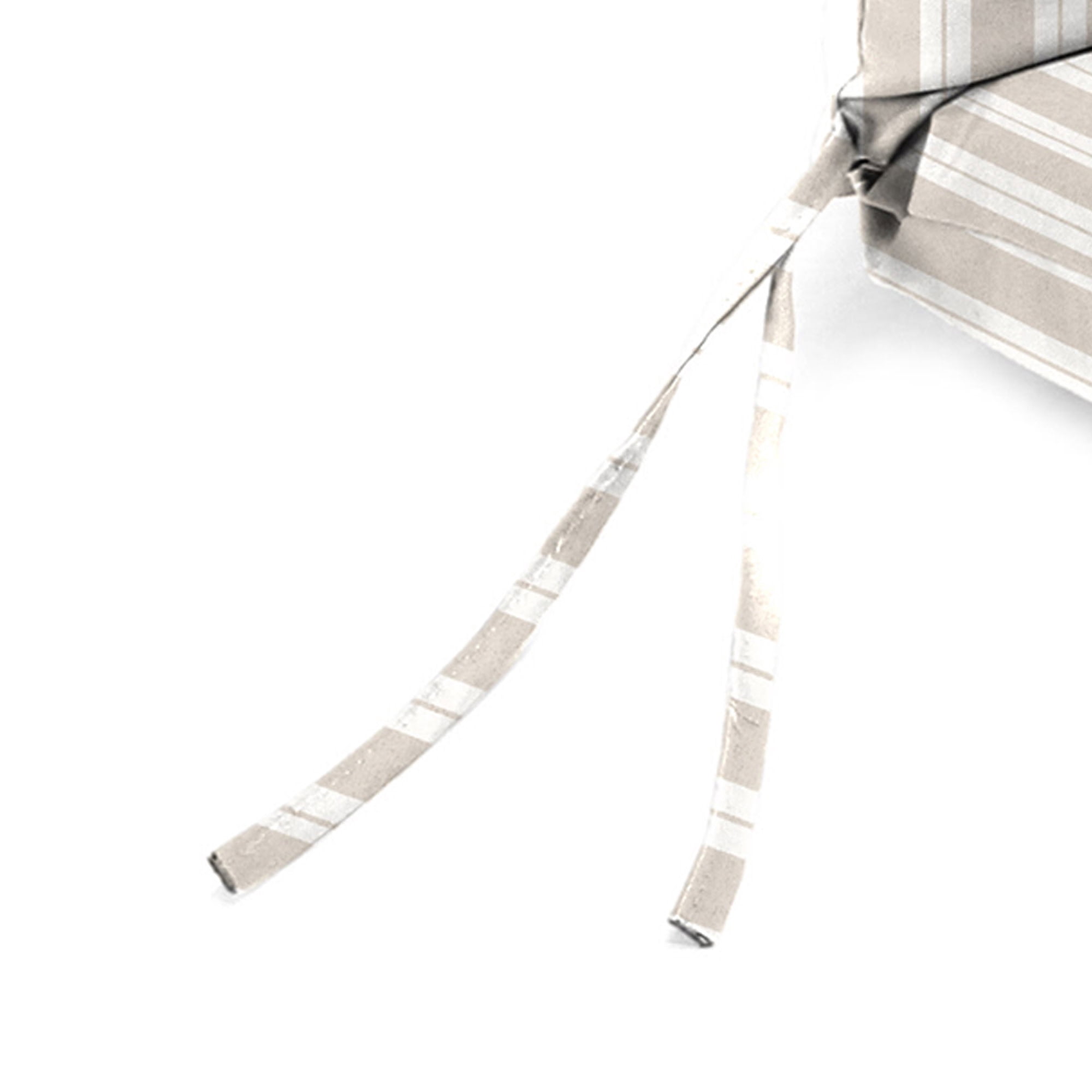 Jordan Manufacturing 44" x 21" Swain Sand and White Stripe Rectangular Outdoor Chair Cushion with Ties and Hanger Loop