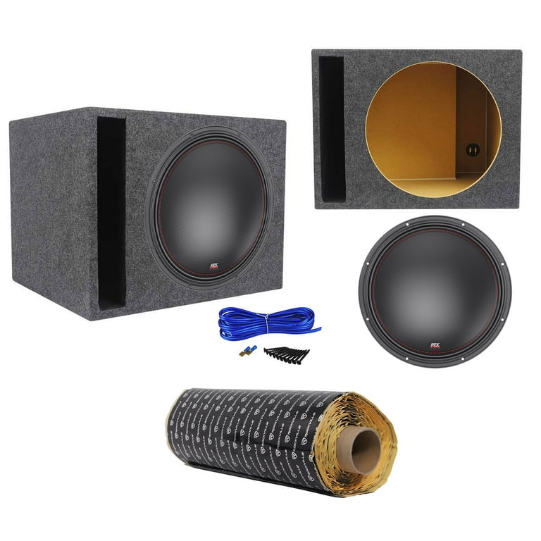 MTX 7515-22 15 750w RMS Competition Subwoofer+Vented Sub Box  Enclosure+Rockmat 