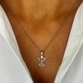 thumbnail image 3 of Silverly Women's 925 Sterling Silver Cubic Zirconia Cut-Out Angel Pendant Necklace, 18", 3 of 4