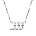 thumbnail image 1 of Numéro d'Ange Collier Argent/or Numérologie en Acier Inoxydable Bijoux, 1 of 1