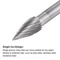thumbnail image 3 of Uxcell 8mm x 100mm 6mm Shank Single Cut Tree with Pointed Nose Carbide Cutting Burrs Rotary Files, 3 of 7