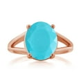 thumbnail image 2 of Gem Stone King 18K Rose Gold Plated Silver Green Turquoise Ring for Women (3.00 Cttw, Gemstone Birthstone, Oval 12X10MM, Available in Size 5,6,7,8,9), 2 of 5