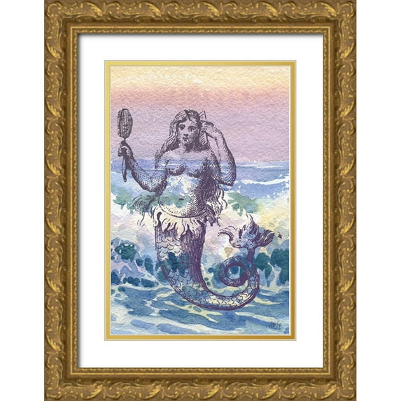 Fay, Mela 17x24 Gold Ornate Wood Framed with Double Matting Museum Art Print Titled - Mermaid