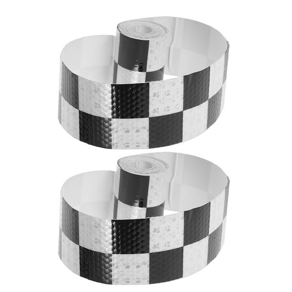 FRCOLOR 2 Rolls ﻿
Reflective Safety Tapes Checkered Reflective Warning Tape Waterproof Self-Adhesive Reflector Tape High Visibility Night Safety Sticker for Trailer Cars Outdoor