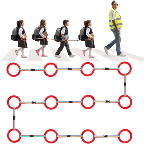 12 Set Toddlers Walking Rope for Preschool Toddlers Detachable Transition Rope Safety Daycare Rope for Preschool Daycare Kindergarten School Kids Outdoor Supplies (Red)